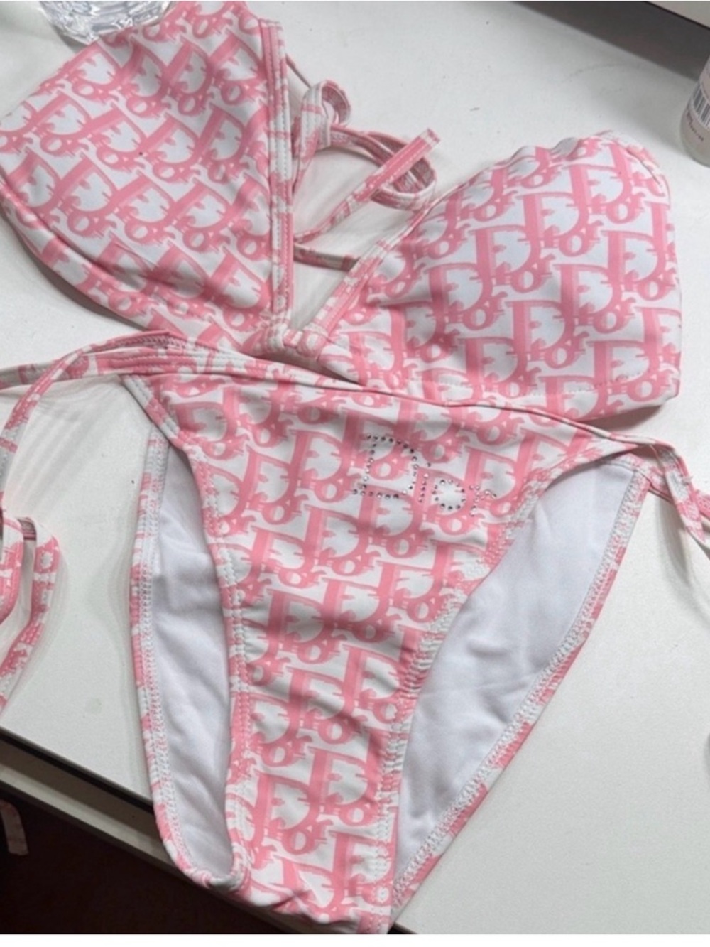 Dior pinkMonogram Bikini Set